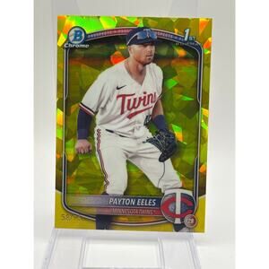 2025 Bowman Sapphire Edition Payton Eeles 1st Yellow Refractor 58/75 SP Twins